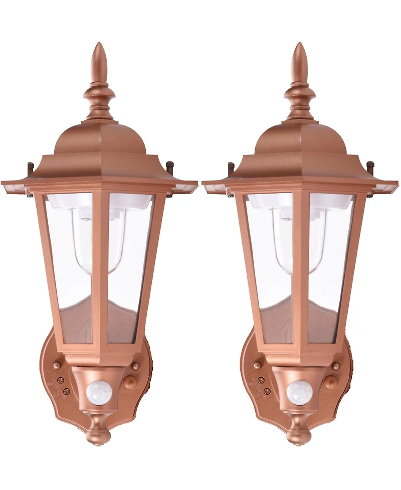 Maxsa Innovations Battery-powered Motion Activated Wall Sconce 2 Pack- Black Hexagonal