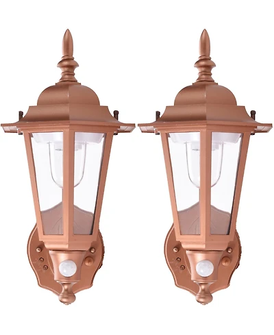 Maxsa Innovations Battery-powered Motion Activated Wall Sconce 2 Pack- Black Hexagonal