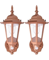 Maxsa Innovations Battery-powered Motion Activated Wall Sconce 2 Pack- Black Hexagonal