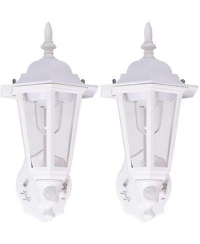 Maxsa Innovations Battery-powered Motion Activated Wall Sconce 2 Pack- Black Hexagonal