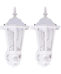 Maxsa Innovations Battery-powered Motion Activated Wall Sconce 2 Pack- Black Hexagonal