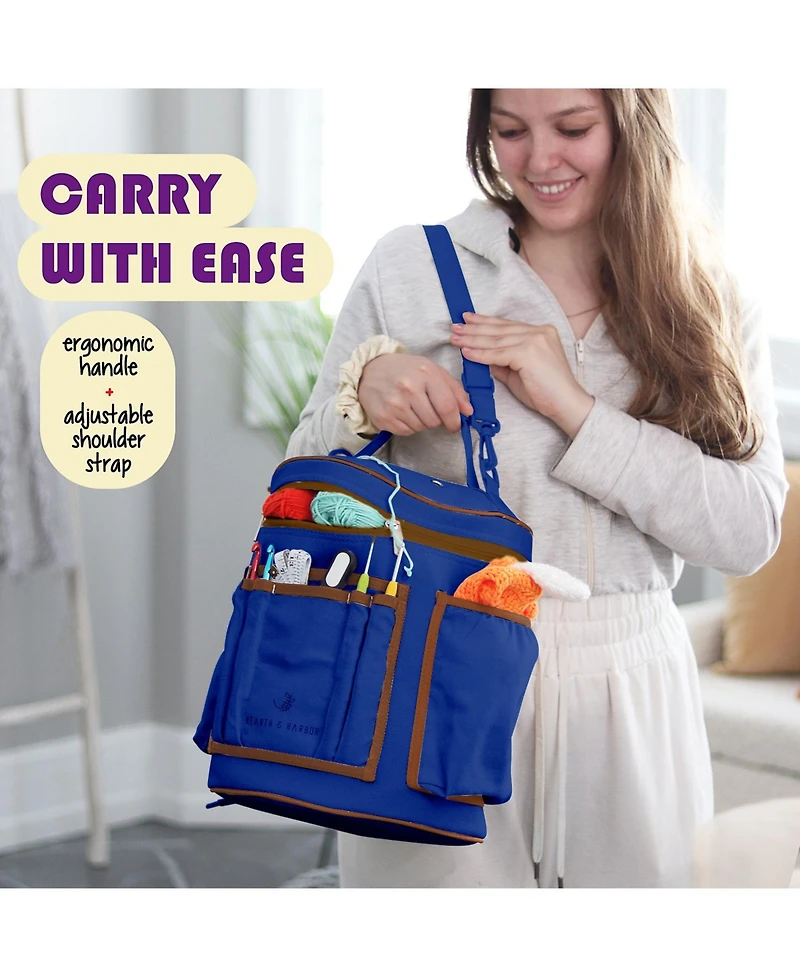 Hearth & Harbor Crochet Starter Kit for Beginners Adults & Kids with Video Tutorials - Amigurumi & Crocheting Kit - with Yarn & Crochet Bag