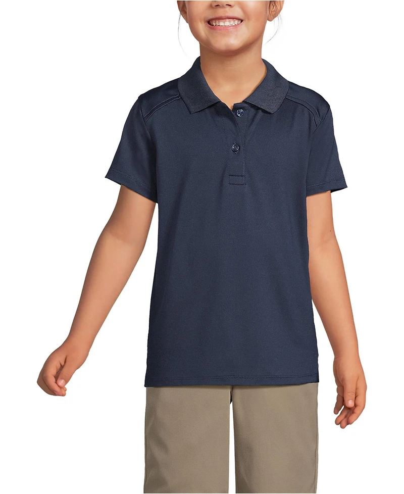 Lands' End Girls Short Sleeve Feminine Fit Rapid Dry Polo Shirt