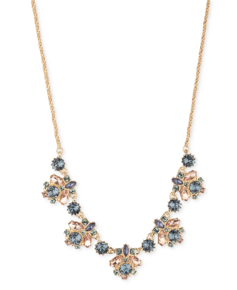 Marchesa Multi-Stone Cluster Statement Necklace, 16" + 3" extender