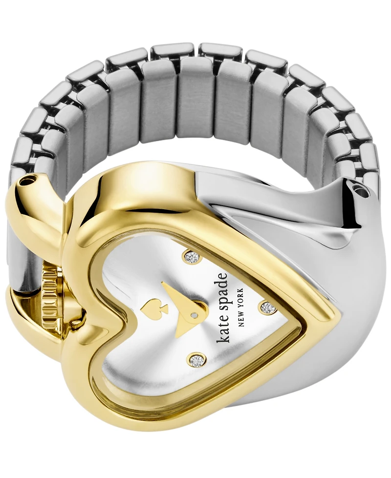 Kate Spade New York Women's Monroe Heart Two-Hand Two-tone Stainless Steel Ring Watch, 22mm