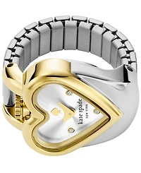 Kate Spade New York Women's Monroe Heart Two-Hand Two-tone Stainless Steel Ring Watch, 22mm