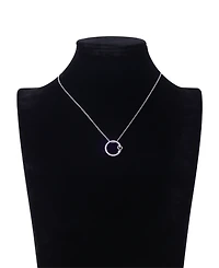 Unwritten Cubic Zirconia Round with Heart Accent Pendant Necklace
