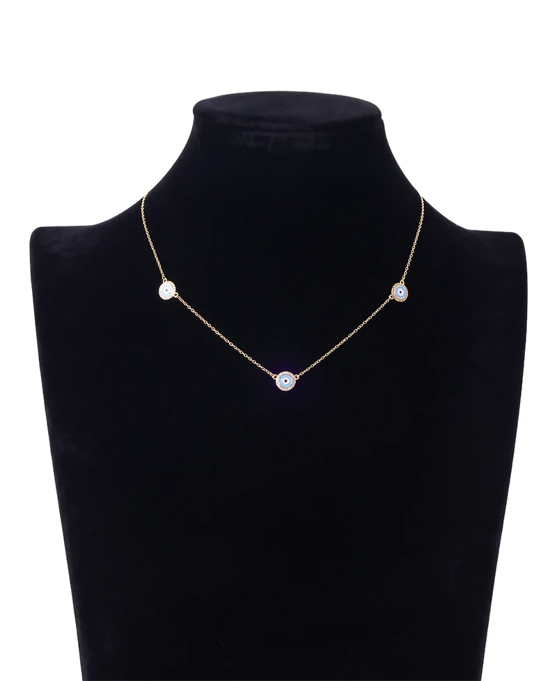 Unwritten Cubic Zirconia Evil Eye Short Pendant Necklace