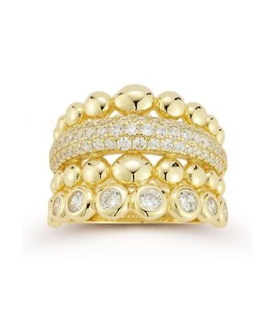 Rachel Zoe Sterling Silver Statement Stacked Ring