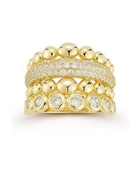 Rachel Zoe Sterling Silver Statement Stacked Ring
