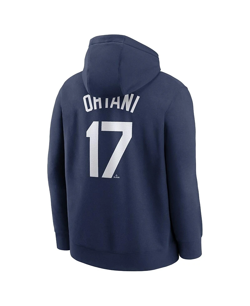 Nike Men's Shohei Ohtani Navy Los Angeles Dodgers Player Name Number Club Fleece Pullover Hoodie