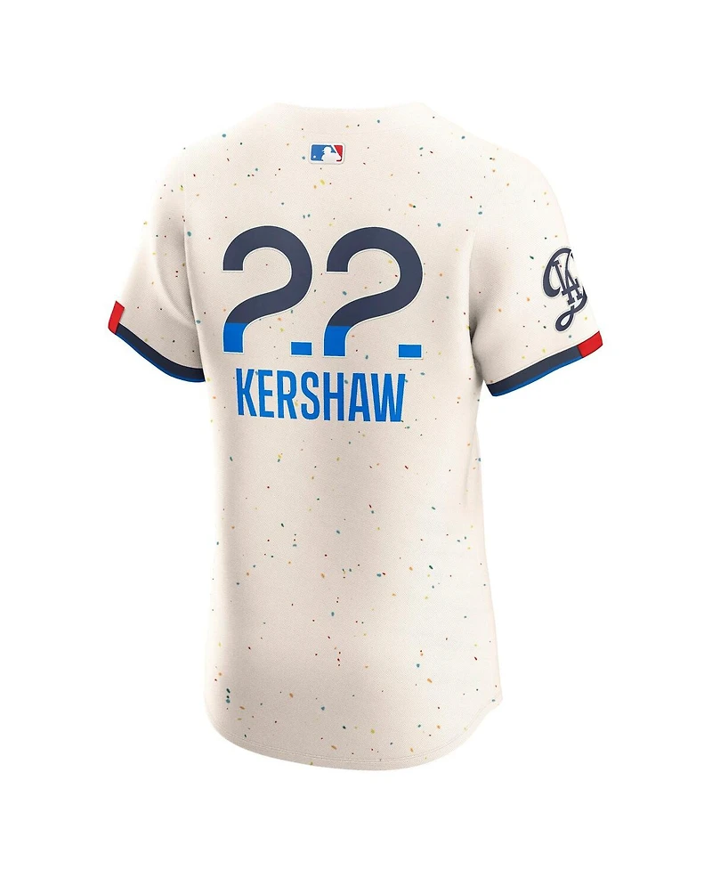 Nike Men's Clayton Kershaw Cream Los Angeles Dodgers City Connect Elite Jersey