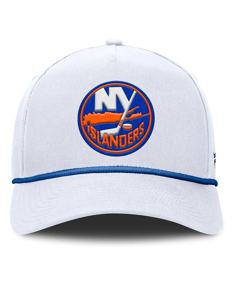Fanatics Men's White New York Islanders Rope A-Frame Adjustable Hat