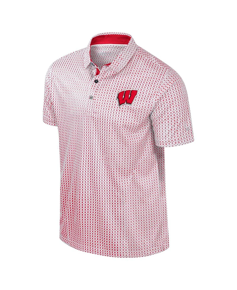 Colosseum Men's Red Wisconsin Badgers Big Tall Marty Rival Polo Shirt