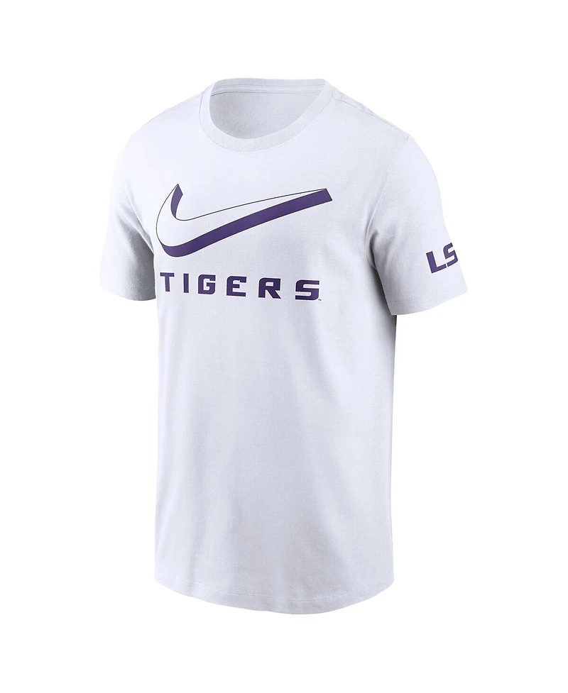 Nike Men's White Lsu Tigers Primetime 2-Hit Swoosh T-Shirt