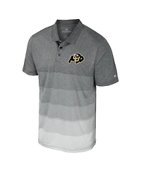 Colosseum Men's Gray Colorado Buffaloes Striped Mesh Polo Shirt