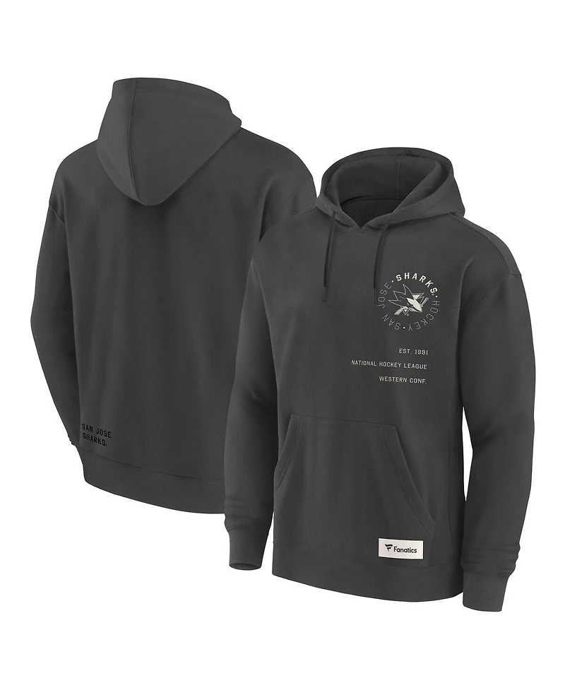 Fanatics Men's Charcoal San Jose Sharks Future Ground Info Pullover Hoodie