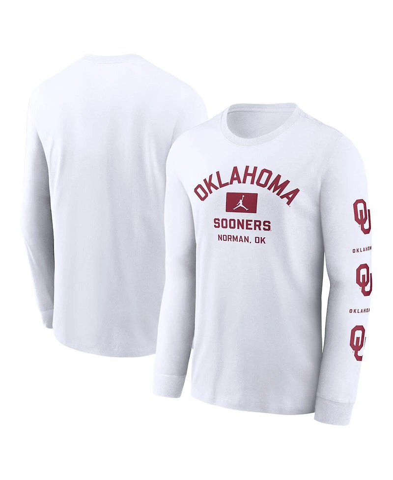 Jordan Men's White Oklahoma Sooners Primetime Classic Location Long Sleeve T-Shirt