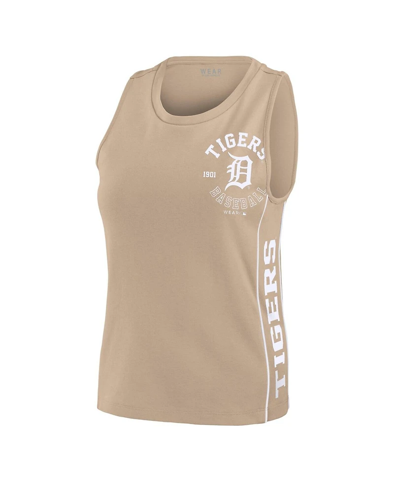 Wear by Erin Andrews Women's Tan Detroit Tigers Tonal Tank Top