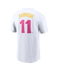 Nike Men's Yu Darvish White San Diego Padres Fuse City Connect Name Number T-Shirt