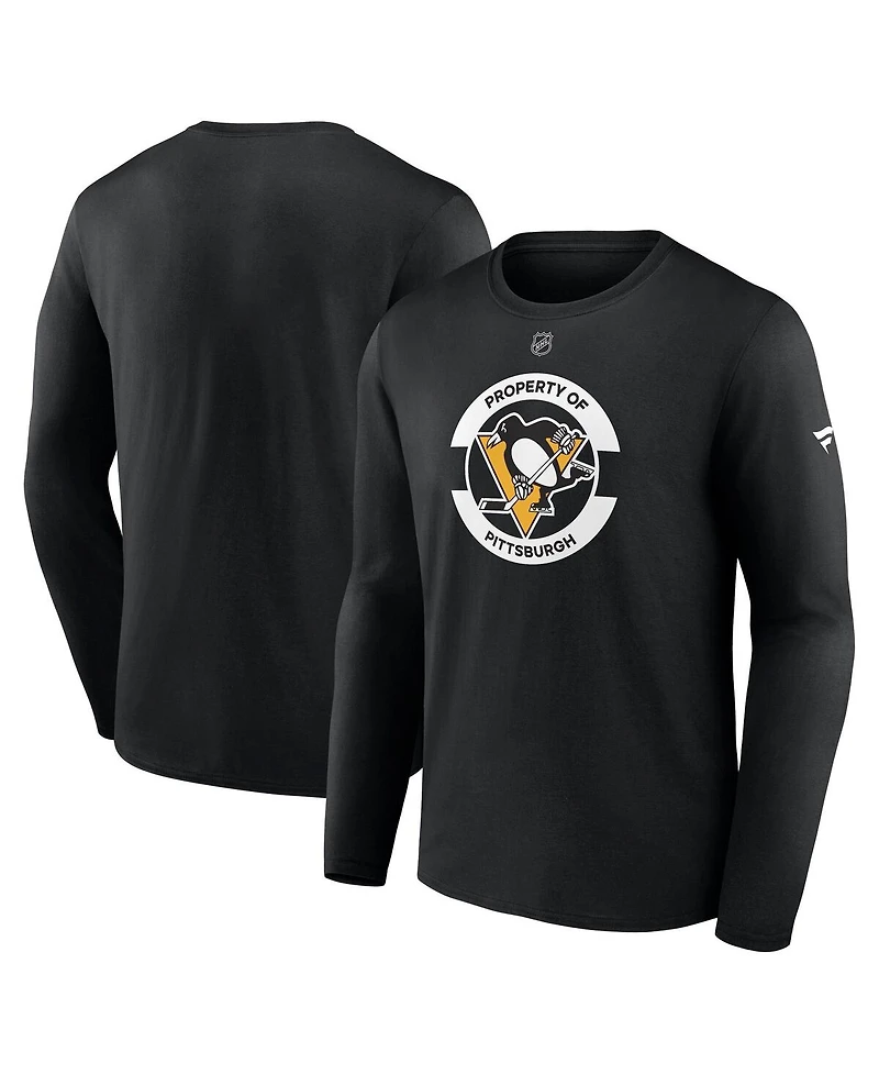 Fanatics Men's Black Pittsburgh Penguins Authentic Pro Core Secondary Long Sleeve T-Shirt