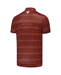 Columbia Men's Orange Oregon State Beavers Pfg Super Terminal Tackle Omni-Shade Stripe Polo Shirt