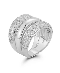 Rachel Zoe Sterling Silver Statement Triple Dome Ring