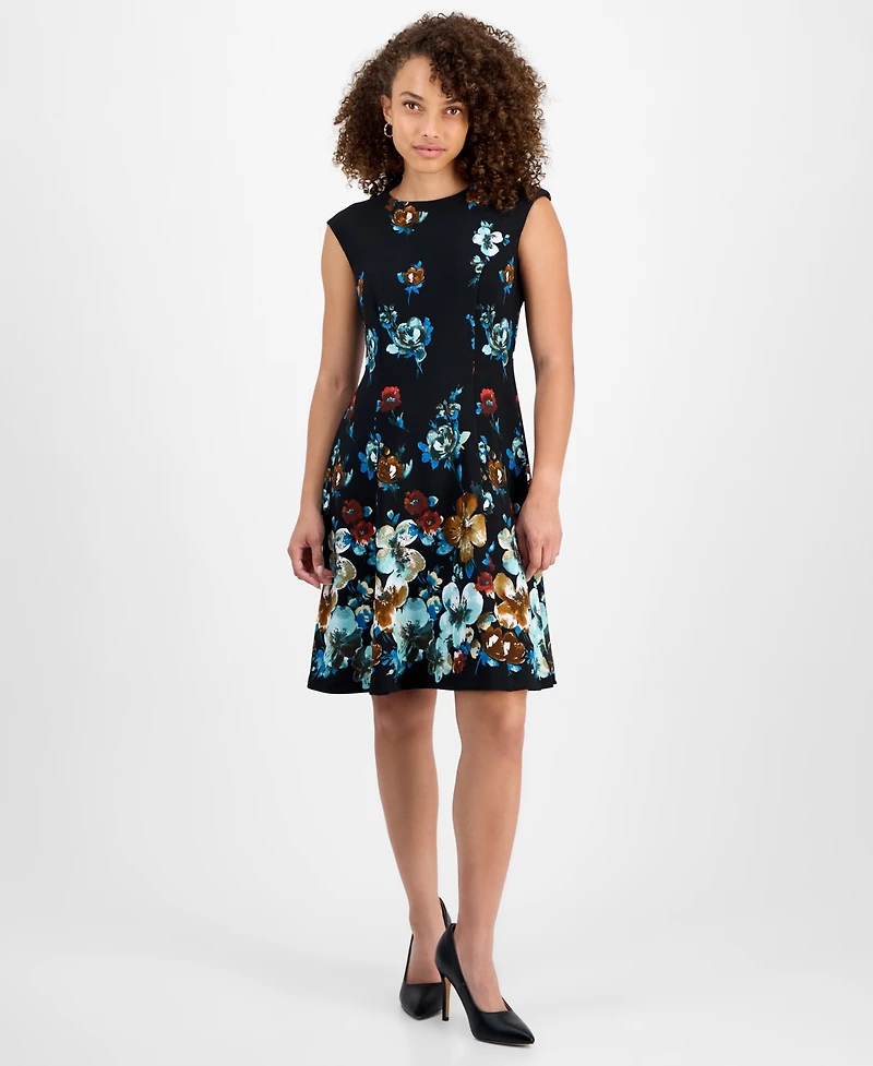 Connected Petite Floral Sleeveless Sheath Dress