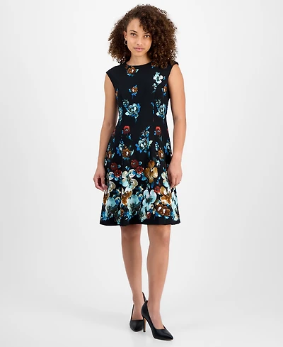 Connected Petite Floral Sleeveless Sheath Dress