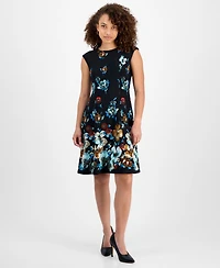 Connected Petite Floral Sleeveless Sheath Dress