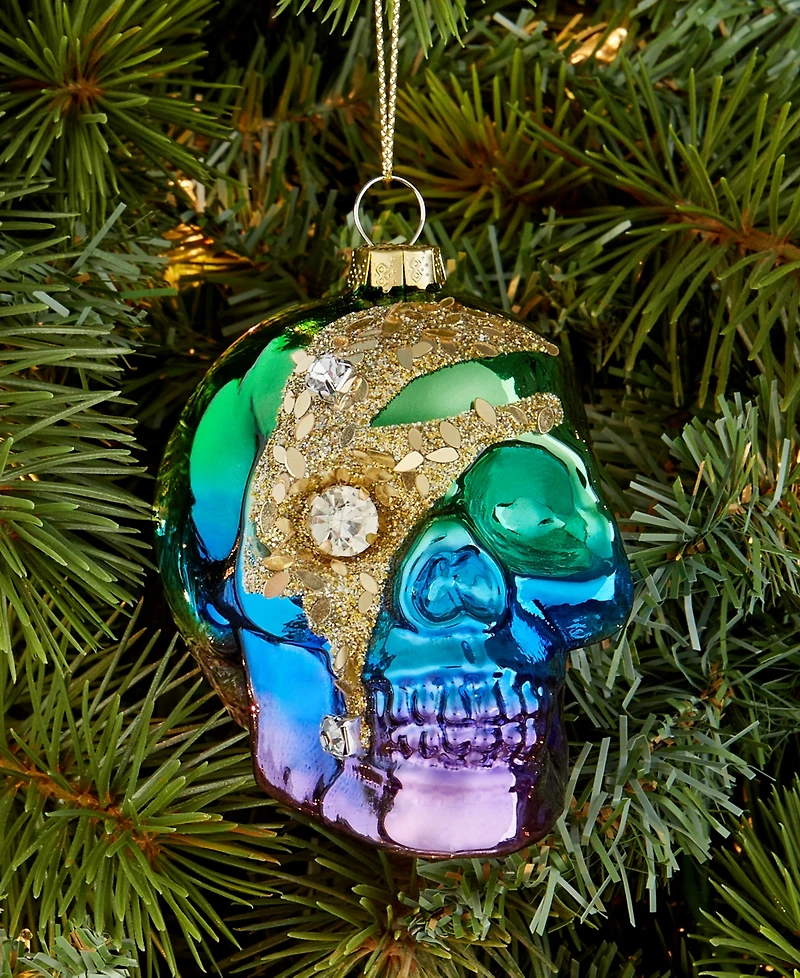 Holiday Lane Eclectic Charm Rainbow Skull Ornament, Macy's Exclusive