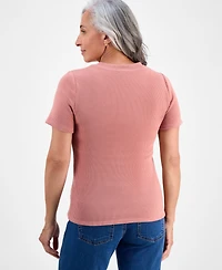 Style & Co Petite Short-Sleeve Crewneck Cardigan, Macy's Exclusive