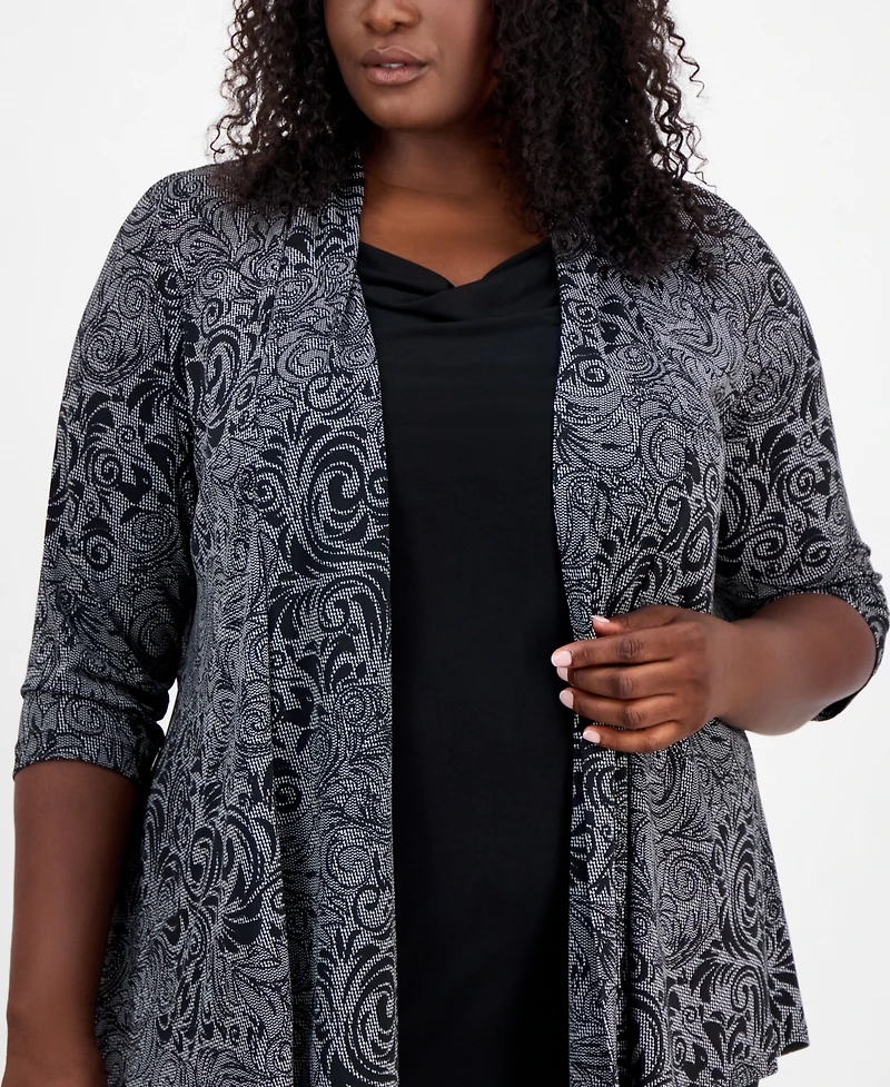 Connected Plus 2-Pc. Printed Jacket & Dress Set