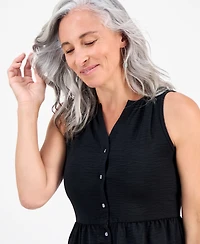 Style & Co Petite Button-Front Sleeveless Midi Dress, Macy's Exclusive