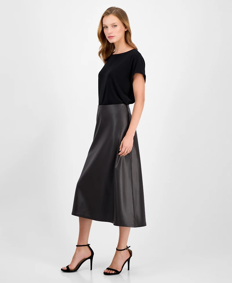 Anne Klein Women's Flared Pull-On Midi Skirt