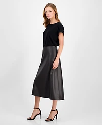 Anne Klein Women's Flared Pull-On Midi Skirt