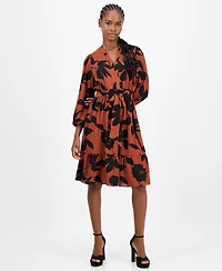 Robbie Bee Petite Floral-Print Tiered Midi Dress