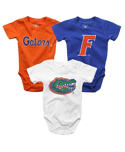 Wes & Willy Baby Boys and Girls 3-Pack Royal/White/Orange Florida Gators Bodysuit
