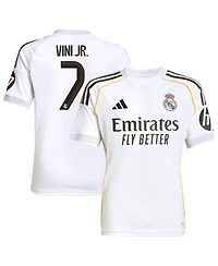 Adidas Big Boys and Girls Vini Jr. White Real Madrid 2025/26 Home Replica Jersey