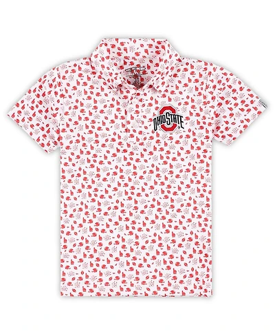 Garb Toddler White Ohio State Buckeyes Earnest Allover Print Polo Shirt