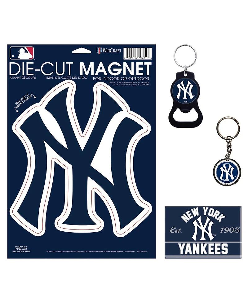Wincraft New York Yankees 4-Pack Key Rings and Magnets Set