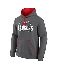 Fanatics Men's Gray Wisconsin Badgers Toppler Fleece Pullover Hoodie
