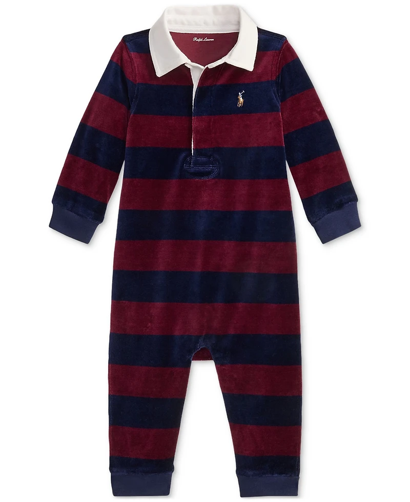 Polo Ralph Lauren Baby Boys Velour Rugby Coverall