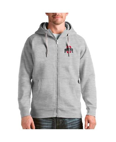 Antigua Men's Heathered Gray Ohio State Buckeyes Victory Full Zip Jacket