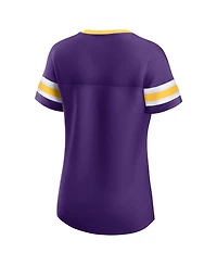 Fanatics Women's Purple Minnesota Vikings Bling Athena Jersey Style Lace-up T-Shirt