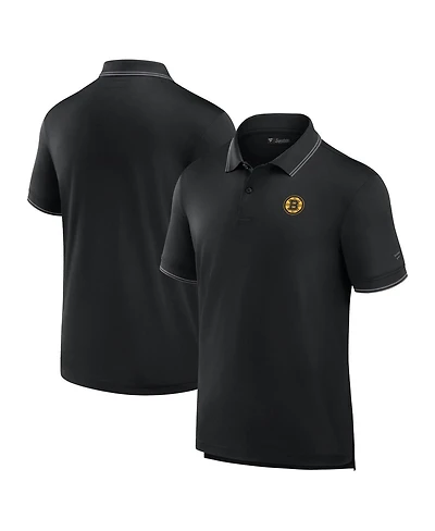 Fanatics Men's Black Boston Bruins Front Office Pique Polo Shirt