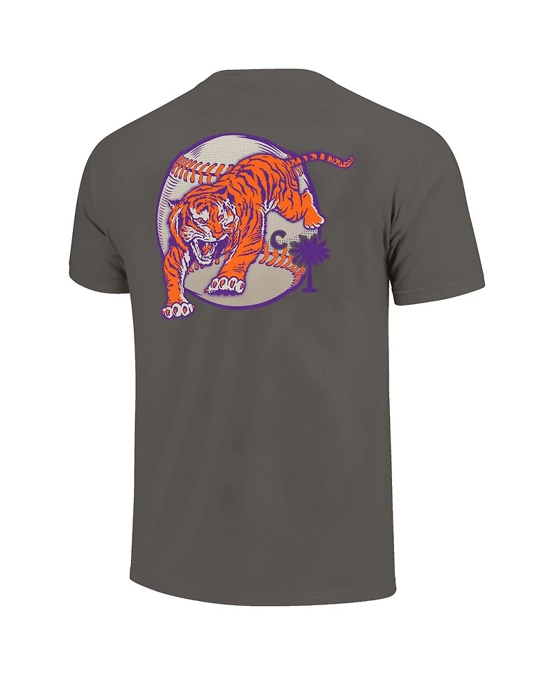 Image One Men's Gray Clemson Tigers Palmetto C Baseball T-Shirt