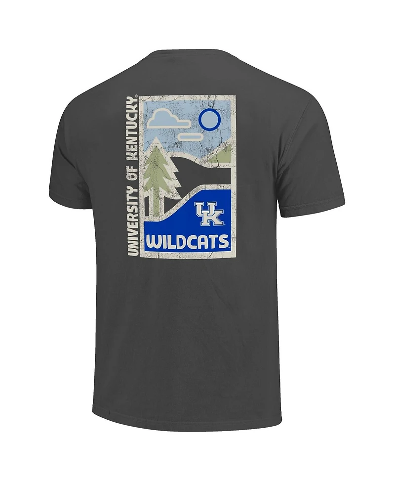 Image One Men's Graphite Kentucky Wildcats Comfort Colors Minimal Vista Distressed Graphics T-Shirt