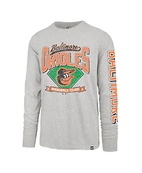 '47 Brand Men's Gray Baltimore Orioles Big Tall Distressed Franklin Long Sleeve T-Shirt