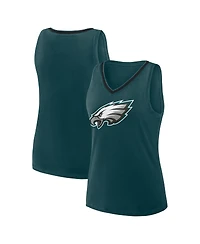 Logo Athletic Women's Midnight Green Philadelphia Eagles Plus Stellar Win V-Neck Tank Top